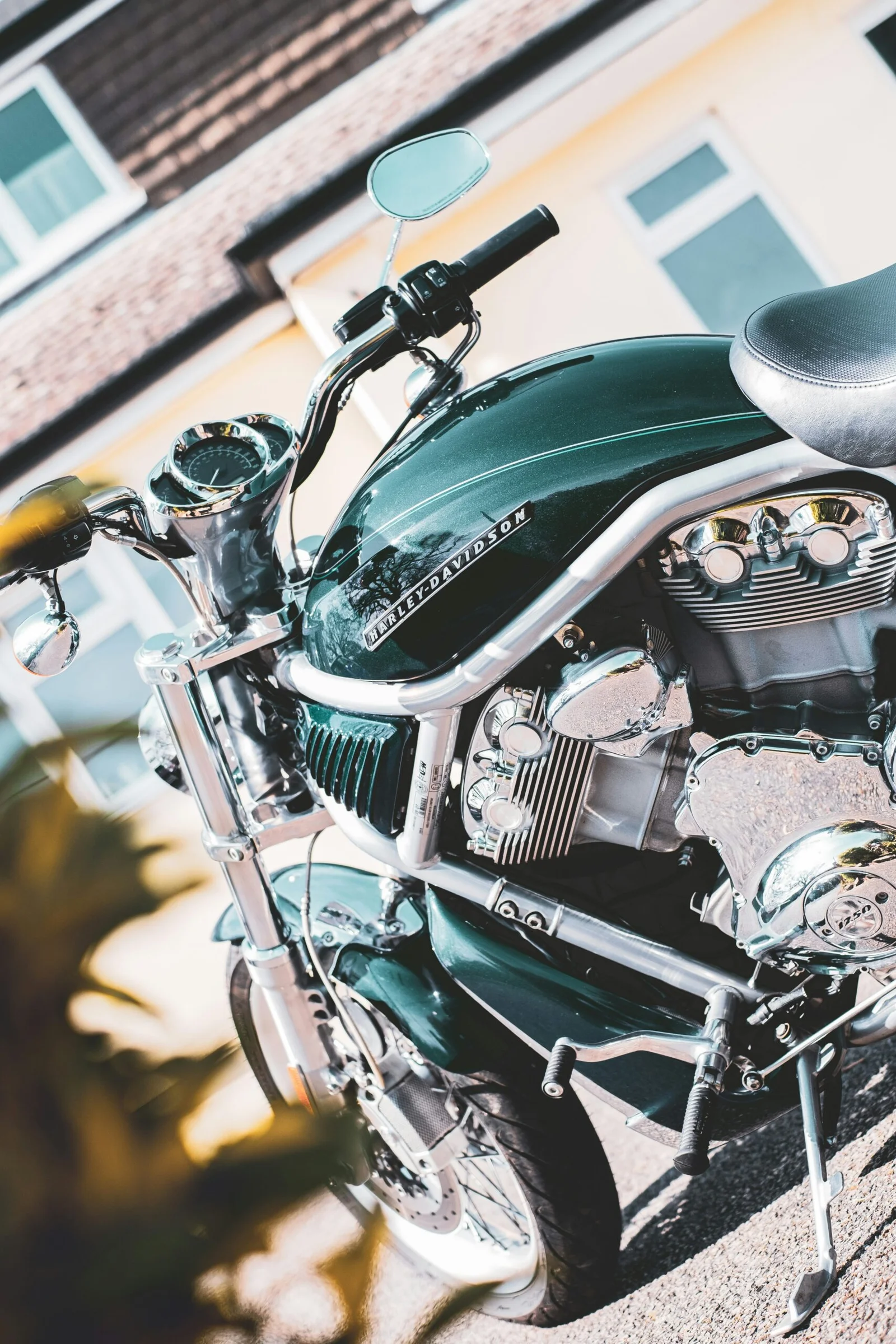 black and silver cruiser motorcycle